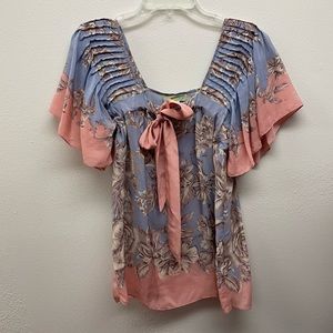 Floral silk top